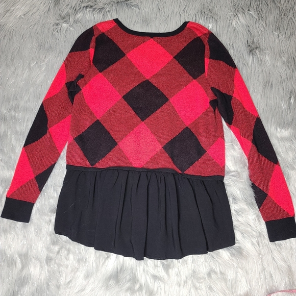 Colorblock Ruffle Hem Pullover Sweater - Picture 4 of 5